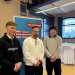 Jens Hattendorf mit seinen ehemaligen Azubis bei der Freisprechungsfeier